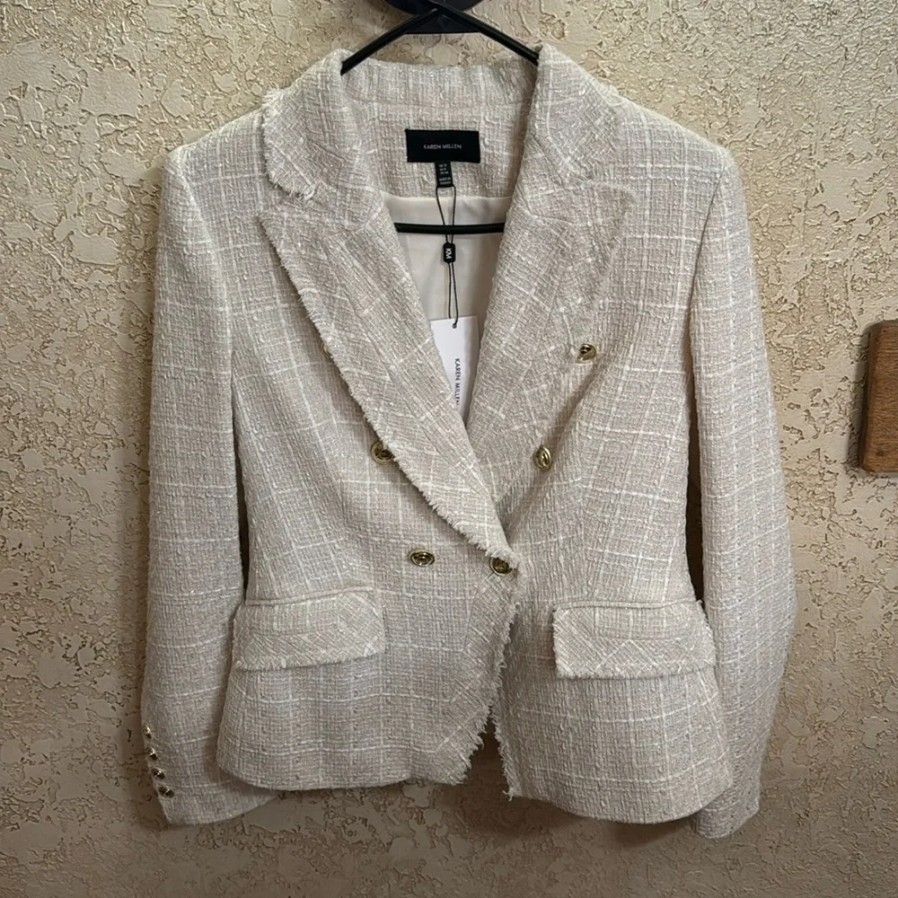 NWT Karen Millen Sparkle Tweed Military Blazer & Short Set - Picture 5 of 17